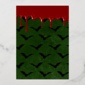 エレガントこうもり血滴りハロウィーン金ゴールド 箔招待状 (裏面)