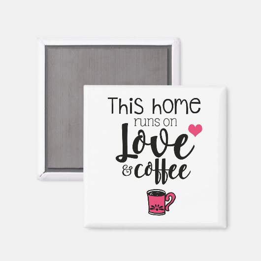 エレガントこの愛およびコーヒー冷蔵庫でホームラン マグネット (正面/裏面)