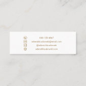 エレガントこんにちは |ハートモダン金ゴールドグリッター スキニー名刺 (裏面)