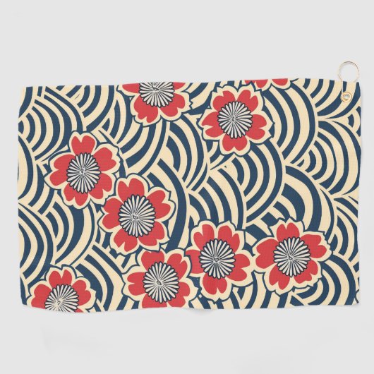 エレガントさくらんぼのシームレスなパターン(8) ゴルフタオル (横)