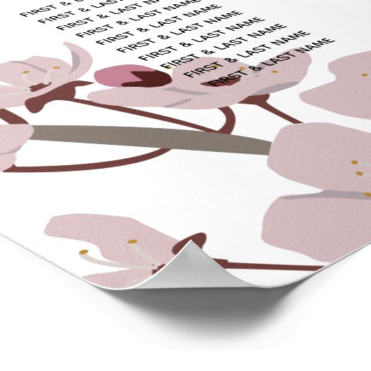 エレガントさくらんぼの結婚座席表 ポスター (角)