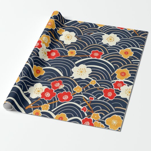 エレガントさくらんぼの花の継ぎ目のないパターン(12) ラッピングペーパー (アンロールド)