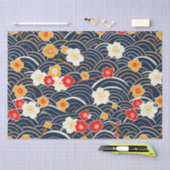 エレガントさくらんぼの花の継ぎ目のないパターン(12) 薄葉紙 (クラフト)