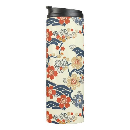 エレガントさくらんぼの花の継ぎ目のないパターン(14) タンブラー (回転右)