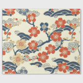 エレガントさくらんぼの花の継ぎ目のないパターン(14) ラッピングペーパー (フラット)