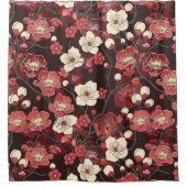 エレガントさくらんぼの花の継ぎ目のないパターン(16) シャワーカーテン (正面)