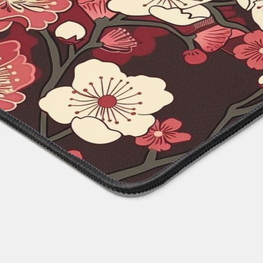 エレガントさくらんぼの花の継ぎ目のないパターン(16) デスクマット (コーナー)