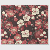 エレガントさくらんぼの花の継ぎ目のないパターン(16) ラッピングペーパー (フラット)