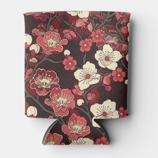 エレガントさくらんぼの花の継ぎ目のないパターン(16) 缶クーラー (正面)