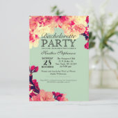 エレガントさくらんぼの花オン素朴ティール（緑がかった色） 招待状 (スタンド正面)