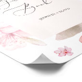 エレガントさくらんぼの花咲くゲストブック ポスター (角)