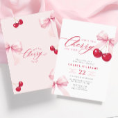 エレガントさくらんぼオントップブライダルシャワー 招待状