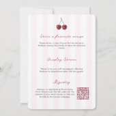 エレガントさくらんぼオン上両面ブライダルシャワー 招待状 (裏面)