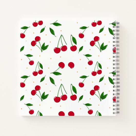 エレガントさくらんぼパターン赤ちゃんシャワーギフトリスト ノートブック (裏面)