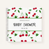 エレガントさくらんぼパターン赤ちゃんシャワーギフトリスト ノートブック (正面)