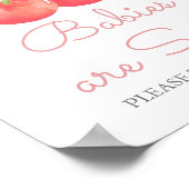 エレガントさくらんぼピンクリボンベビーは甘い ポスター (角)