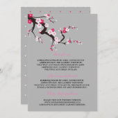 エレガントさくらんぼブロッサムピンクフローラ情報 招待状 (正面/裏面)