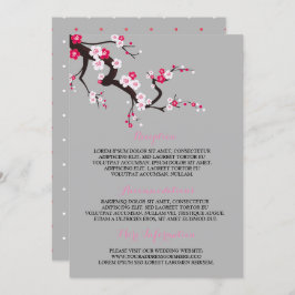 エレガントさくらんぼブロッサムピンクフローラ情報 招待状