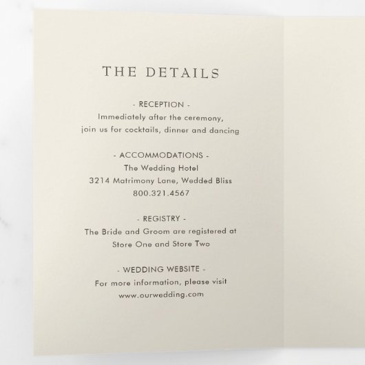 エレガントさくらんぼブロッサムピンクフローラ結婚ズ 三つ折り招待状 (内部最初)