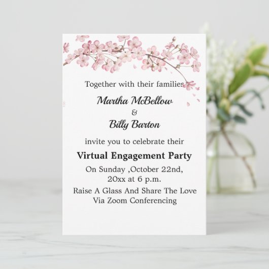 エレガントさくらんぼブロッサム仮想婚約パーティ 招待状 (スタンド正面)