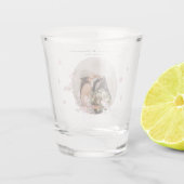 エレガントさくらんぼブロッサム新結婚婚の写真 ショットグラス (裏面)