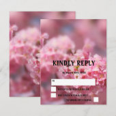 エレガントさくらんぼブロッサム桜結婚フローラ 出欠カード (正面/裏面)