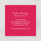 エレガントさくらんぼレッドスクリプトプロフェッショナルモノグラム スクエア名刺 (裏面)