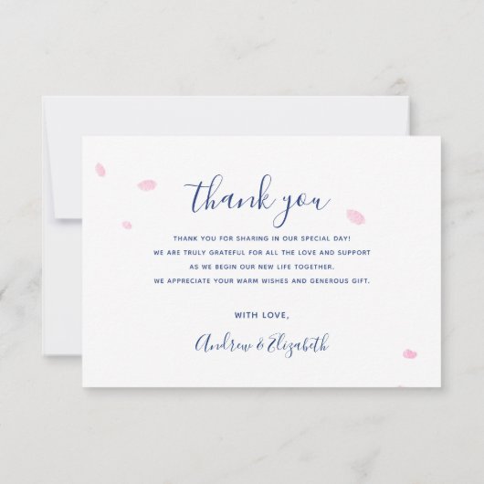 エレガントさくらんぼ結婚の サンキューカード (裏面)