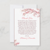 エレガントさくらんぼ結婚の サンキューカード (正面)