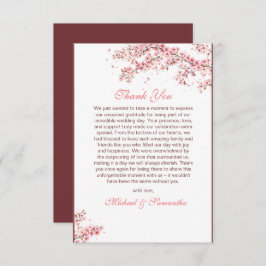 エレガントさくらんぼ結婚の サンキューカード