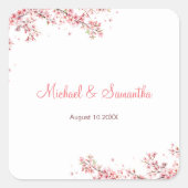 エレガントさくらんぼ結婚の スクエアシール (正面)