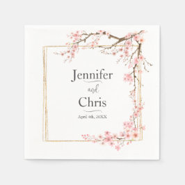 エレガントさくらんぼ結婚の スタンダードカクテルナプキン