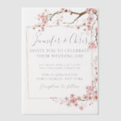 エレガントさくらんぼ結婚の ベラム紙招待状 (正面)