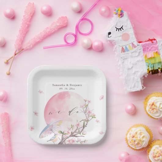 エレガントさくらんぼ結婚の ペーパープレート (パーティー)