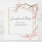 エレガントさくらんぼ結婚の ワインラベル (シングルラベル)