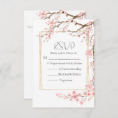 エレガントさくらんぼ結婚の 出欠カード (正面/裏面)