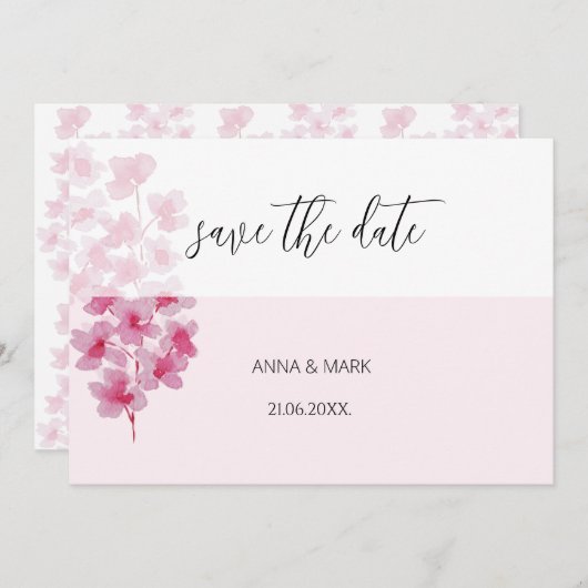 エレガントさくらんぼ花水彩手絵を描 (正面/裏面)