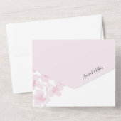 エレガントさくらんぼ花水彩手絵を描 オールインワン招待状 (裏面)