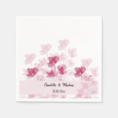 エレガントさくらんぼ花水彩手絵を描 スタンダードカクテルナプキン (正面)