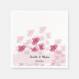 エレガントさくらんぼ花水彩手絵を描 スタンダードカクテルナプキン