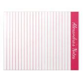 エレガントさくらんぼ赤8.5x11レターサイズパーソナライズされた ノートパッド (正面)