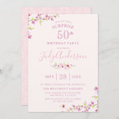 エレガントさくらんぼ | サプライズ誕生日パーティー 招待状 (正面/裏面)