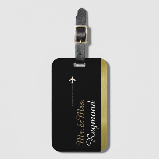 エレガントさん夫婦の旅は真っ黒 ラゲッジタグ (正面縦)
