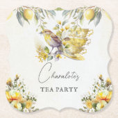 エレガントすべての行事ティーヴィンテージパーティーレモン ペーパーコースター (正面)