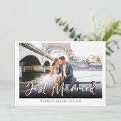 エレガントたった今結婚しましたの写結婚真 案内状