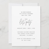 エレガントたった今結婚しましたウェディング受付パーティー写真 招待状 (裏面)