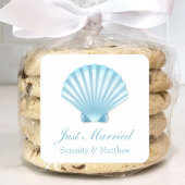 エレガントたった今結婚しましたシェル航海のブ結婚ルー スクエアシール