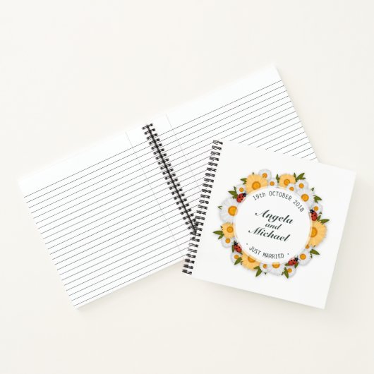 エレガントたった今結婚しましたフローラ結婚 |ゲストブック ノートブック (内部)