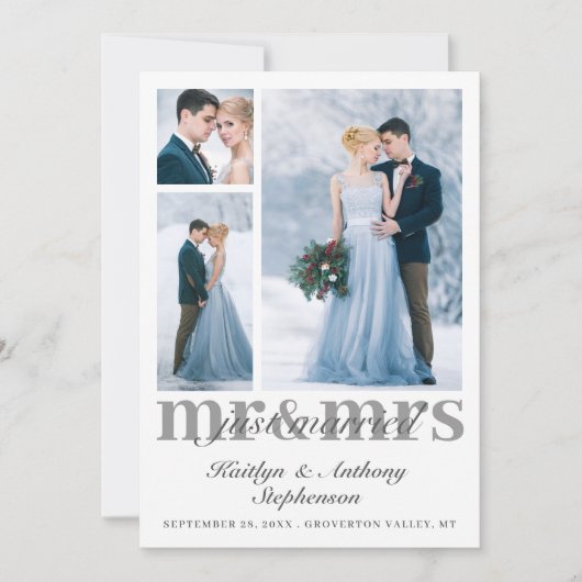 エレガントたった今結婚しましたミセス・カスタム・コラ結婚ー氏 案内状 (正面)