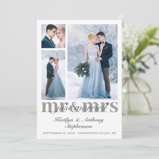 エレガントたった今結婚しましたミセス・カスタム・コラ結婚ー氏 案内状 (スタンド正面)